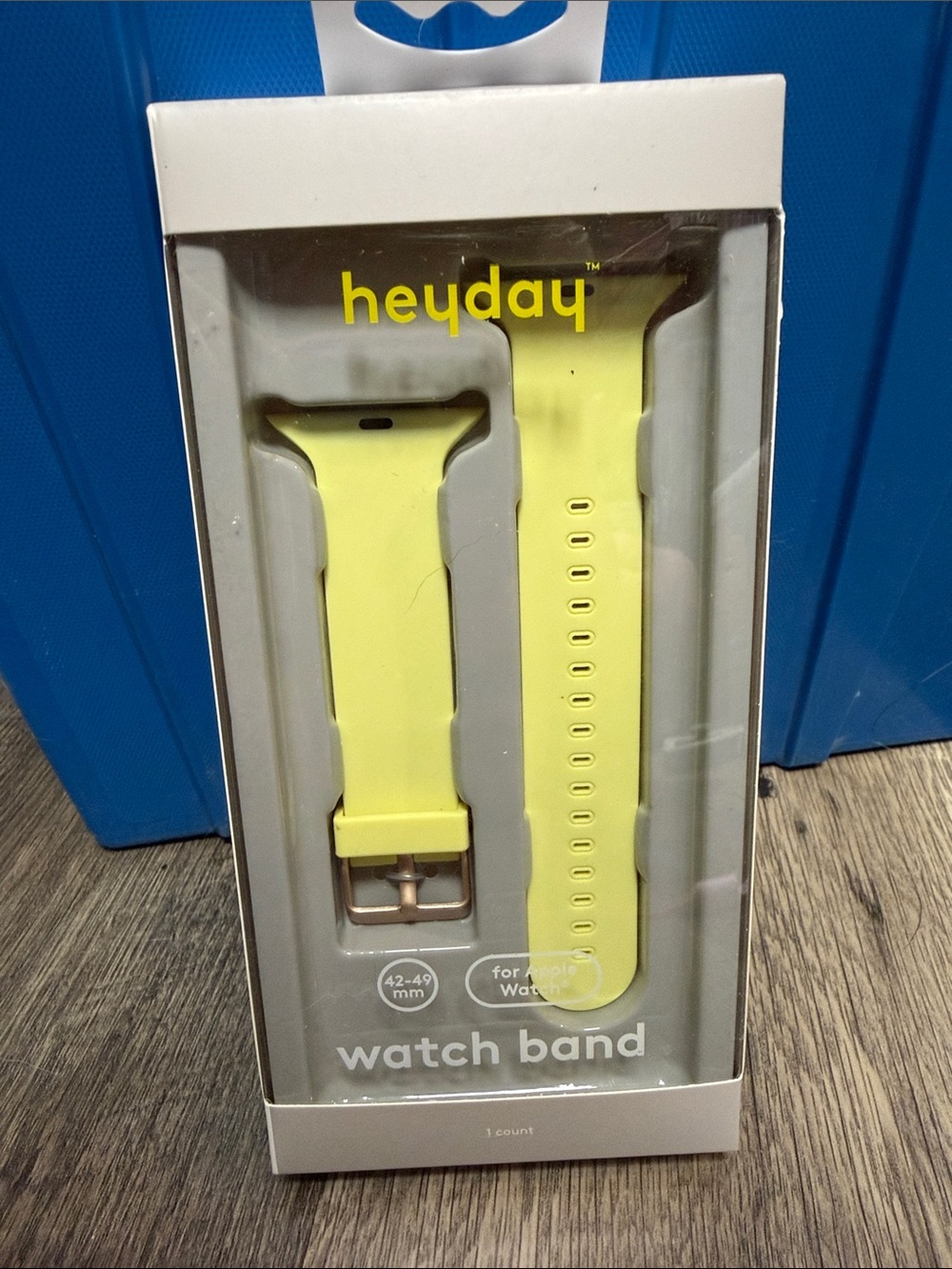 Lemon Yellow Silicone Watch Band with Rose Gold Buckle for Apple Watch 42-49 mm